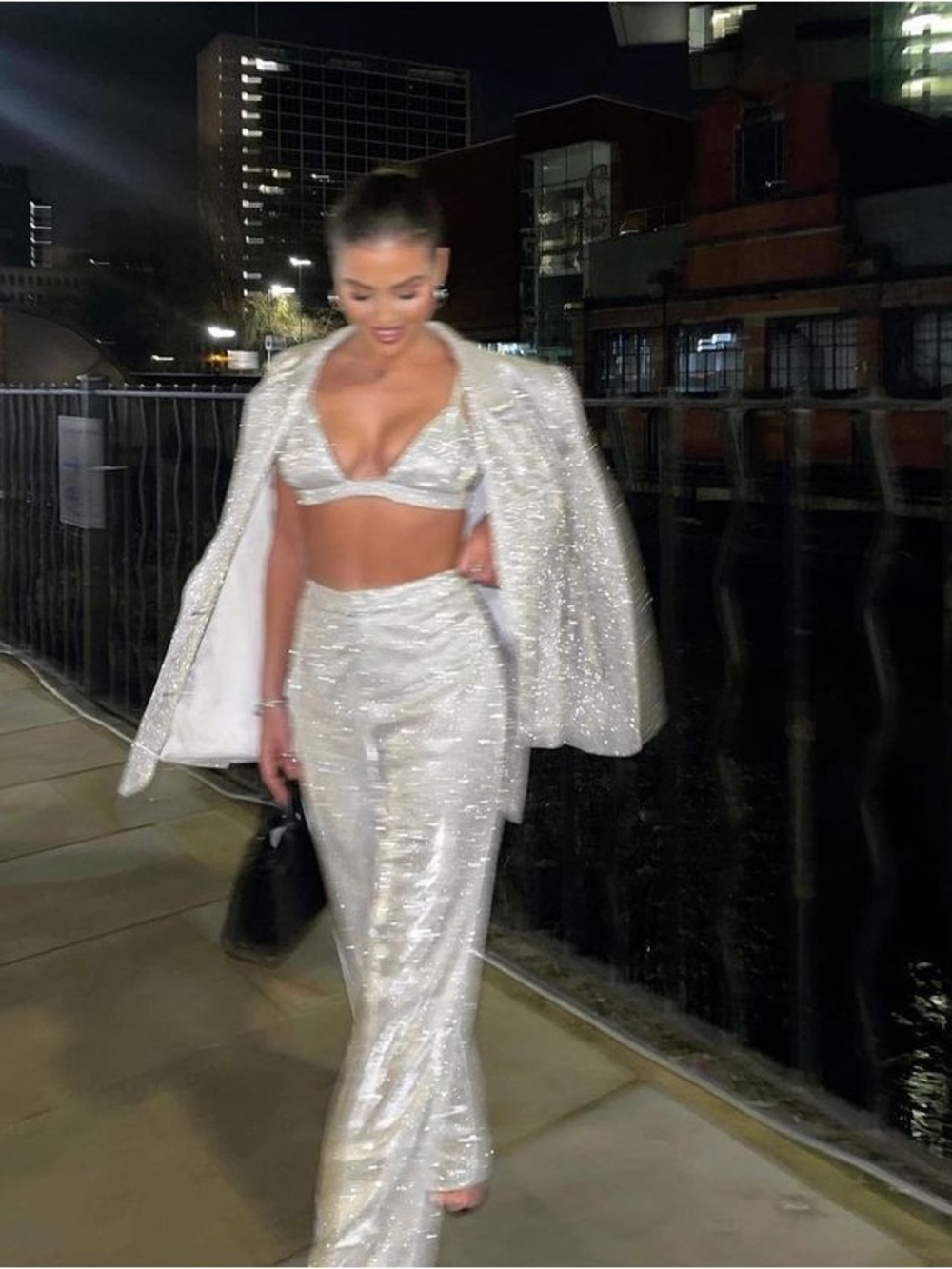 Paloma Set Sparkling Silver Sequin SLA The Label blazer only